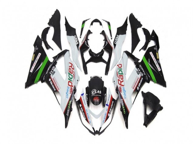 ABS Kits Carenado Kawasaki ZX6R 2013-2018 - Blanco Negro ABS Kits Carenado Kawasaki ZX6R 2013-2018 - Blanco Negro