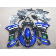 ABS Plástica Kawasaki ZX6R 2007-2008 - Negro Azul Verde Monster