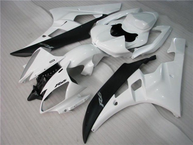 ABS Plástica Yamaha R6 2006-2007 - Blanco Negro ABS Plástica Yamaha R6 2006-2007 - Blanco Negro