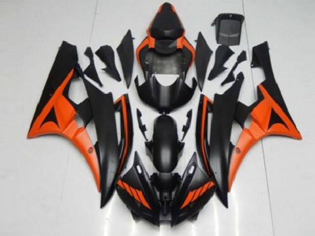 ABS Plástica Yamaha R6 2006-2007 - Naranja Negro ABS Plástica Yamaha R6 2006-2007 - Naranja Negro