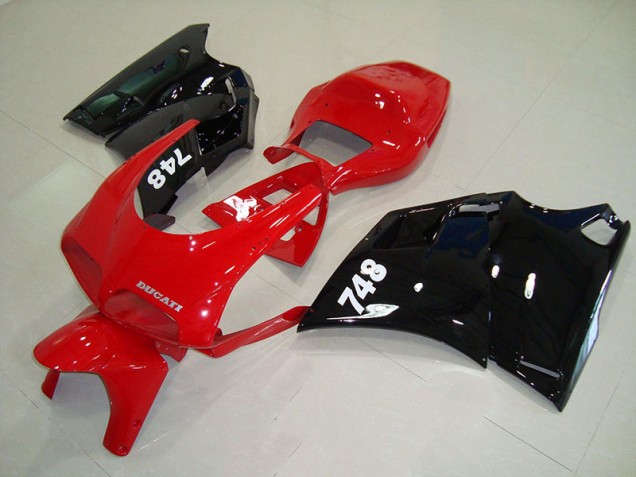 ABS Plástico Ducati 748 916 996 996S 1993-2005 - Rojo Negro ABS Plástico Ducati 748 916 996 996S 1993-2005 - Rojo Negro