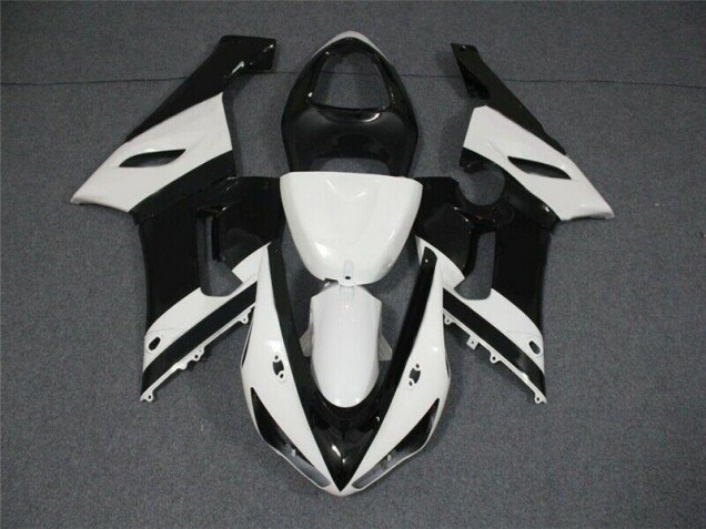 ABS Plástico Kawasaki ZX6R 2005-2006 - Negro Blanco ABS Plástico Kawasaki ZX6R 2005-2006 - Negro Blanco