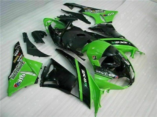 ABS Plástico Kawasaki ZX6R 2009-2012 - Verde Negro ABS Plástico Kawasaki ZX6R 2009-2012 - Verde Negro