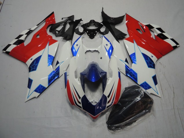 Carenado Ducati 1199 2011-2014 - Blanco Azul Rojo Carenado Ducati 1199 2011-2014 - Blanco Azul Rojo