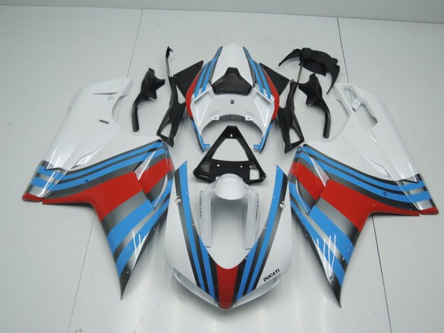 Carenado Ducati 848 1098 1198 2007-2014 - Azul Blanco Rojo Carenado Ducati 848 1098 1198 2007-2014 - Azul Blanco Rojo