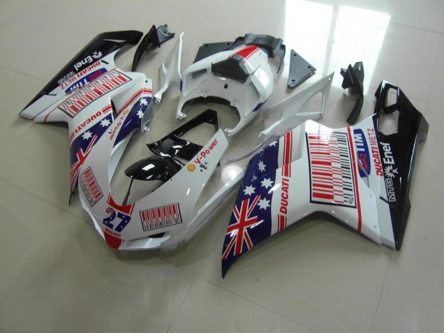 Carenado Ducati 848 1098 1198 2007-2014 - Blanco Azul Rojo Carenado Ducati 848 1098 1198 2007-2014 - Blanco Azul Rojo