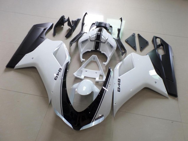 Carenado Ducati 848 1098 1198 2007-2014 - Blanco & Negro Raya Carenado Ducati 848 1098 1198 2007-2014 - Blanco & Negro Raya