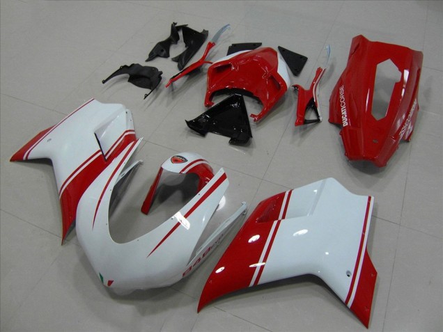 Carenado Ducati 848 1098 1198 2007-2014 - Blanco & Rojo Carrera Versión Carenado Ducati 848 1098 1198 2007-2014 - Blanco & Rojo Carrera Versión