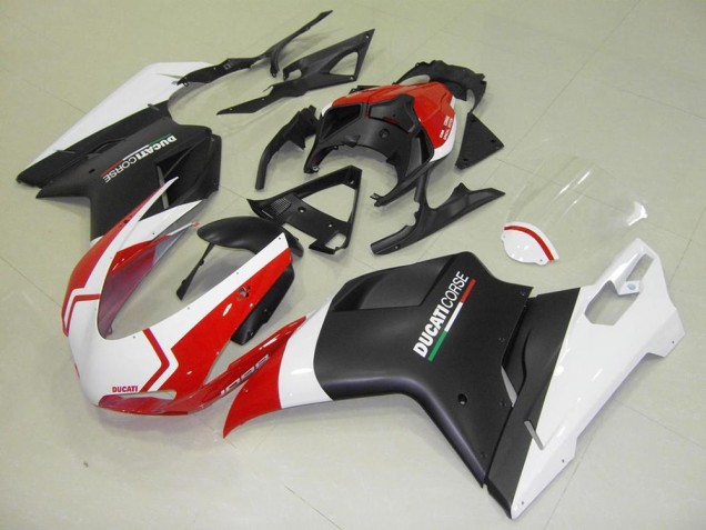 Carenado Ducati 848 1098 1198 2007-2014 - Negro Mate Blanco Rojo Carenado Ducati 848 1098 1198 2007-2014 - Negro Mate Blanco Rojo