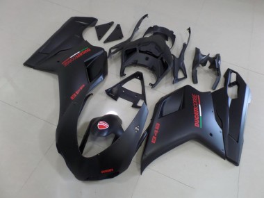 Carenado Ducati 848 1098 1198 2007-2014 - Negro Mate Rojo Pegatinas