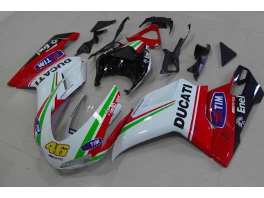 Carenado Ducati 848 1098 1198 2007-2014 - Rojo Blanco Amarillo 46