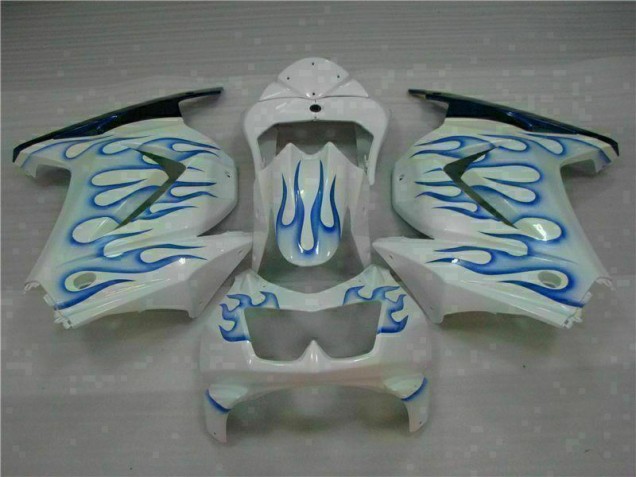 Carenado Kawasaki EX250 2008-2012 - Blanco Azul Llama Carenado Kawasaki EX250 2008-2012 - Blanco Azul Llama