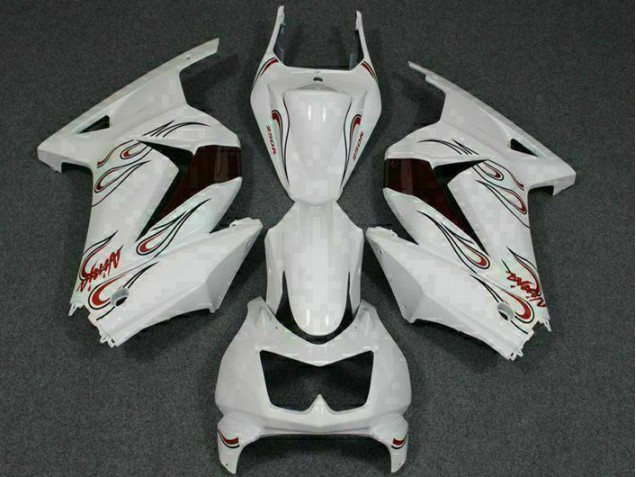 Carenado Kawasaki EX250 2008-2012 - Blanco Rojo Carenado Kawasaki EX250 2008-2012 - Blanco Rojo