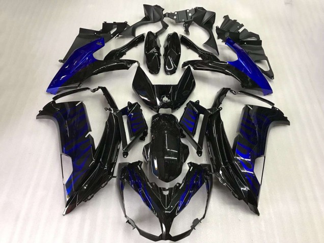 Carenado Kawasaki EX650 2012-2016 - Llama azul negra Carenado Kawasaki EX650 2012-2016 - Llama azul negra