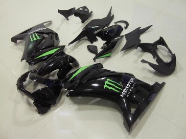 Carenado Kawasaki ZX 250R 2008-2012 - Negro Verde Monster Energy