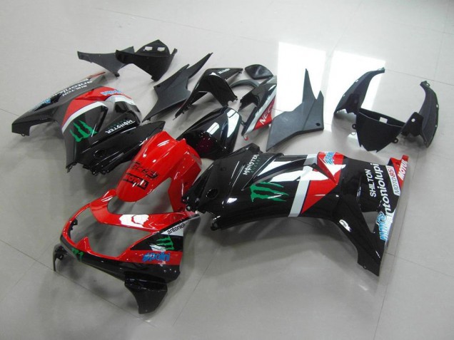 Carenado Kawasaki ZX 250R 2008-2012 - Rojo & Negro Monster