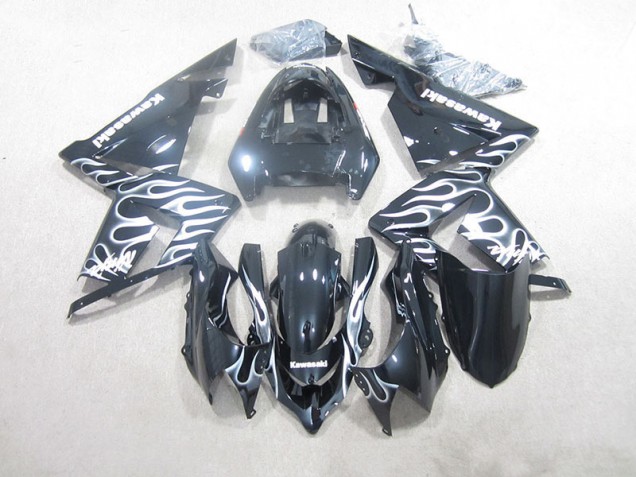 Carenado Kawasaki ZX10R 2003-2005 - Negro Blanco Llama Carenado Kawasaki ZX10R 2003-2005 - Negro Blanco Llama