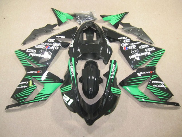 Carenado Kawasaki ZX10R 2003-2005 - Negro Verde C-Shock Monster Carenado Kawasaki ZX10R 2003-2005 - Negro Verde C-Shock Monster