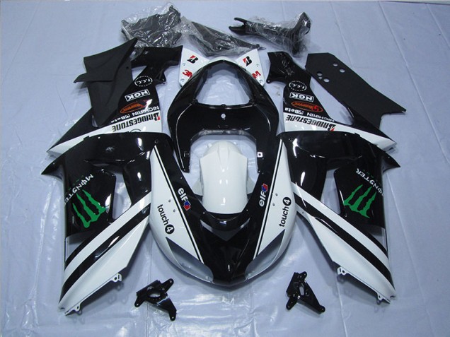Carenado Kawasaki ZX10R 2006-2007 - Negro Blanco Touch4 Monster Carenado Kawasaki ZX10R 2006-2007 - Negro Blanco Touch4 Monster