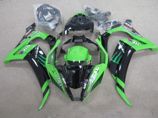 Carenado Kawasaki ZX10R 2011-2015 - Negro Verde Touch4 Monster