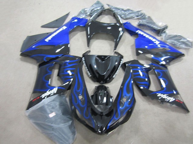 Carenado Kawasaki ZX6R 2005-2006 - Ninja 636 de llama azul y negra Carenado Kawasaki ZX6R 2005-2006 - Ninja 636 de llama azul y negra