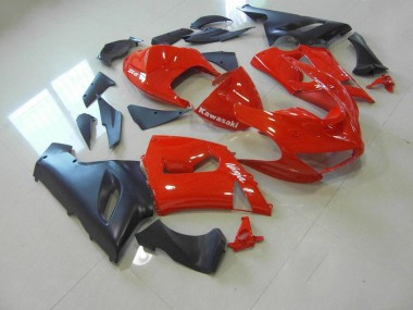 Carenado Kawasaki ZX6R 2005-2006 - Rojo & Negro Mate