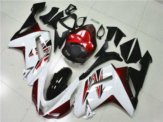 Carenado Kawasaki ZX6R 2007-2008 - Blanco Negro Rojo Carenado Kawasaki ZX6R 2007-2008 - Blanco Negro Rojo