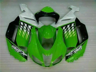 Carenado Kawasaki ZX6R 2007-2008 - Verde Blanco Ninja