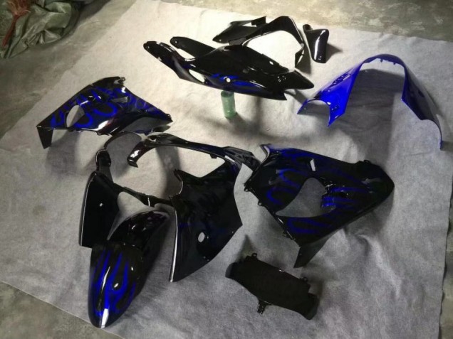 Carenado Kawasaki ZX9R 2000-2001 - Brillante Negro Azul Llama Carenado Kawasaki ZX9R 2000-2001 - Brillante Negro Azul Llama