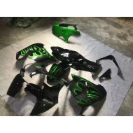 Carenado Kawasaki ZX9R 2000-2001 - Brillante Negro Verde Llama