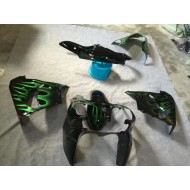 Carenado Kawasaki ZX9R 2002-2003 - Brillante Negro Verde Llama