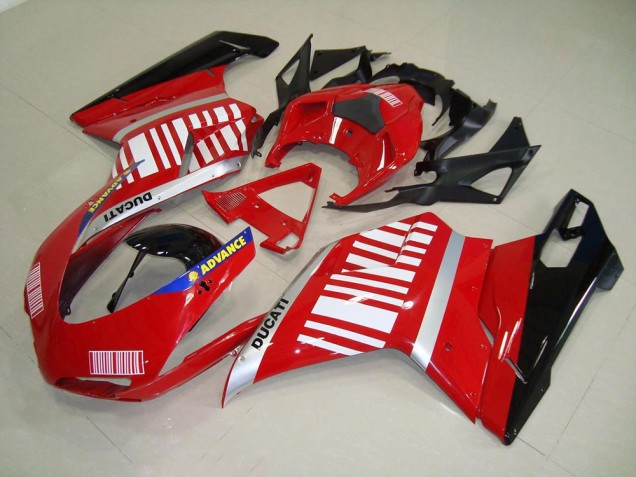 Carenado & Plástico Ducati 848 1098 1198 2007-2014 - Rojo Blanco Carenado & Plástico Ducati 848 1098 1198 2007-2014 - Rojo Blanco