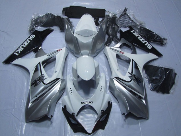 Carenado & Plástico Suzuki GSXR 1000 K7 2007-2008 - Blanco Plata Negro