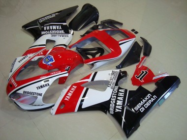 Carenado Yamaha R1 1998-1999 - Negro Rojo Pegatinas