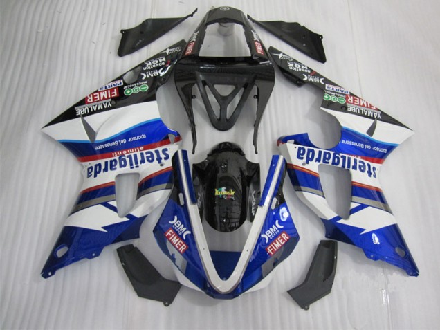 Carenado Yamaha R1 2000-2001 - Negro Blanco Azul Santander Carenado Yamaha R1 2000-2001 - Negro Blanco Azul Santander