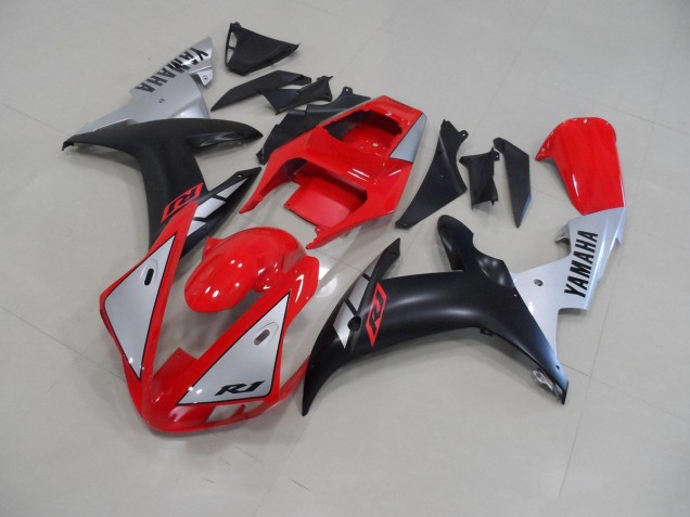 Carenado Yamaha R1 2002-2003 - Rojo Mate Plata Carenado Yamaha R1 2002-2003 - Rojo Mate Plata