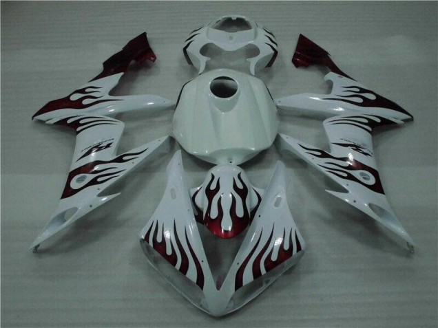 Carenado Yamaha R1 2004-2006 - Blanco Rojo Llama Carenado Yamaha R1 2004-2006 - Blanco Rojo Llama