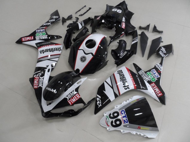 Carenado Yamaha R1 2007-2008 - Negro Blanco Pegatinas Packs Carenado Yamaha R1 2007-2008 - Negro Blanco Pegatinas Packs