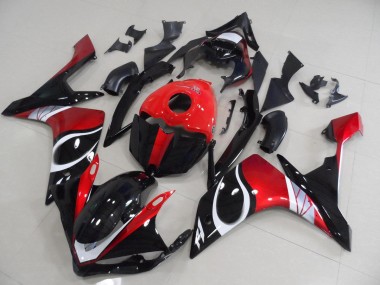 Carenado Yamaha R1 2007-2008 - Negro Rojo Brillante