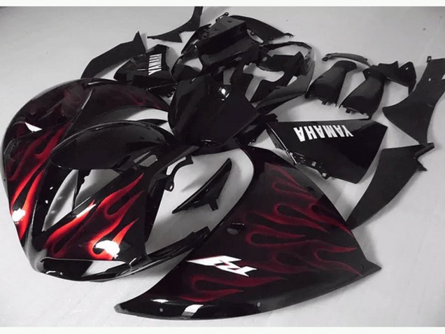 Carenado Yamaha R1 2012-2014 - Rojo Negro Llama Carenado Yamaha R1 2012-2014 - Rojo Negro Llama