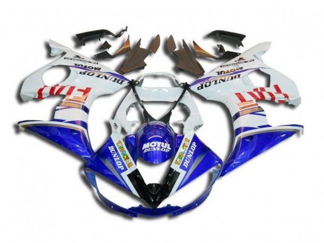 Carenado Yamaha R6 2003-2005 - Blanco Azul Fiat Motul Dunlop