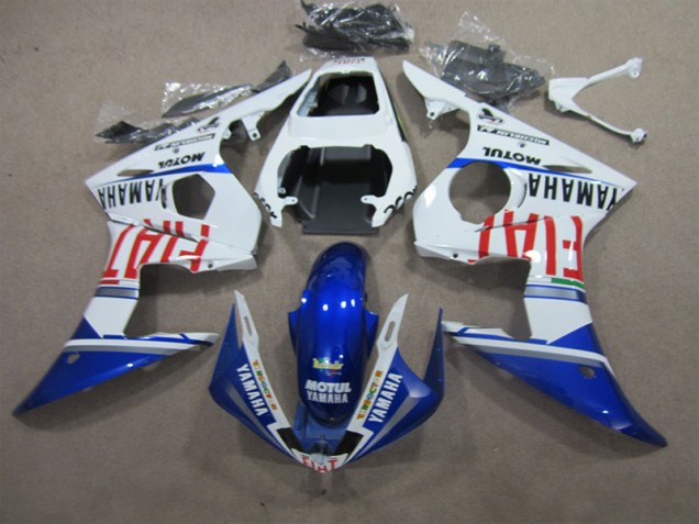 Carenado Yamaha R6 2003-2005 - Blanco Azul Motul Fiat Carenado Yamaha R6 2003-2005 - Blanco Azul Motul Fiat