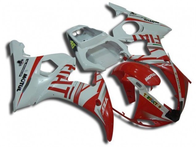 Carenado Yamaha R6 2003-2005 - Blanco Motul Rojo Fiat Carenado Yamaha R6 2003-2005 - Blanco Motul Rojo Fiat