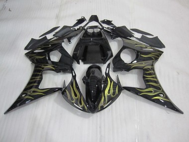 Carenado Yamaha R6 2003-2005 - Negro con Amarillo Llama