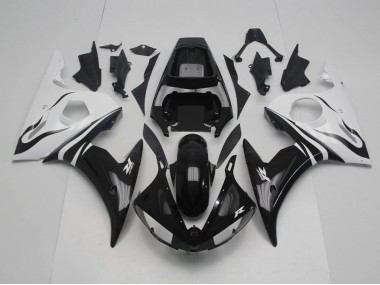 Carenado Yamaha R6 2003-2005 - Negro y blanco