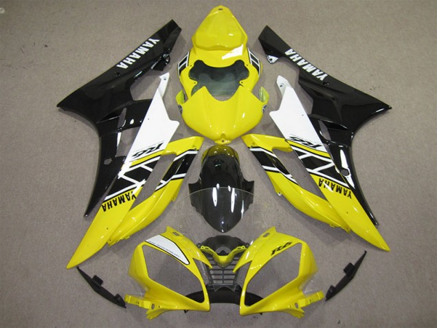 Carenado Yamaha R6 2006-2007 - Amarillo Negro Calcomanía Carenado Yamaha R6 2006-2007 - Amarillo Negro Calcomanía