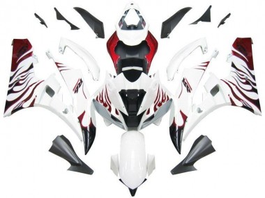 Carenado Yamaha R6 2006-2007 - Blanco Rojo Llama