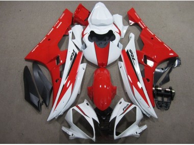 Carenado Yamaha R6 2006-2007 - Blanco Rojo Negro Calcomanía