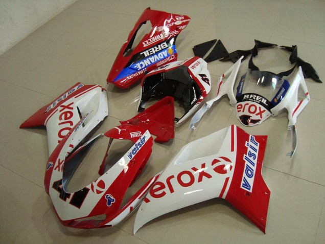Kit Carenado ABS Completo Ducati 848 1098 1198 2007-2014 - Blanco Rojo Xerox Kit Carenado ABS Completo Ducati 848 1098 1198 2007-2014 - Blanco Rojo Xerox
