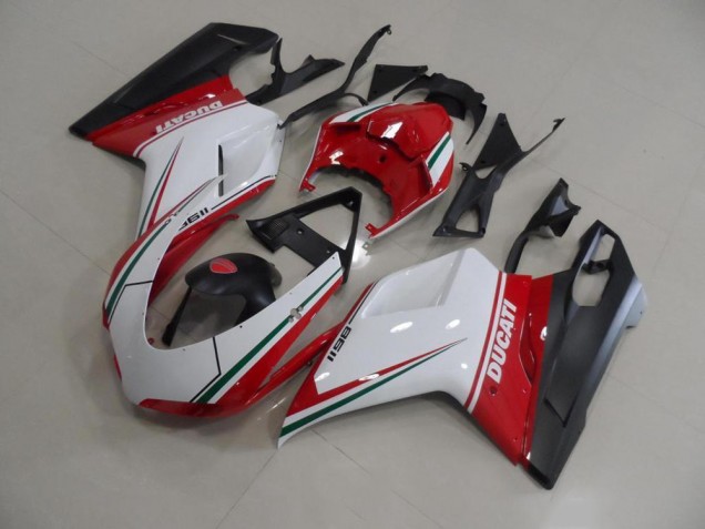 Kit Carenado Inyección Ducati 848 1098 1198 2007-2014 - Rojo Blanco Kit Carenado Inyección Ducati 848 1098 1198 2007-2014 - Rojo Blanco